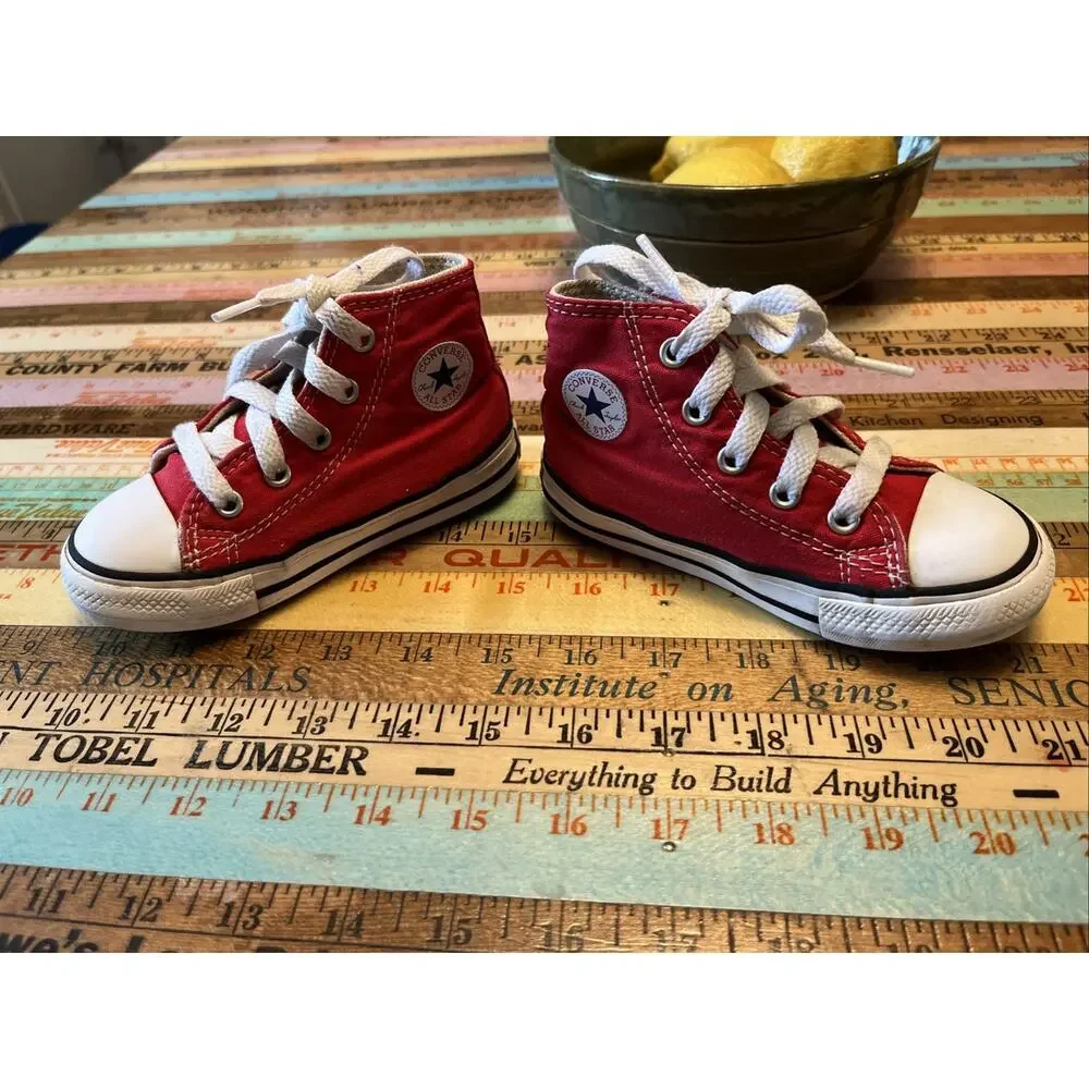 Converse Kids Chuck Taylor All Star High Top Shoes Red Size 7 Unisex Classic Kid